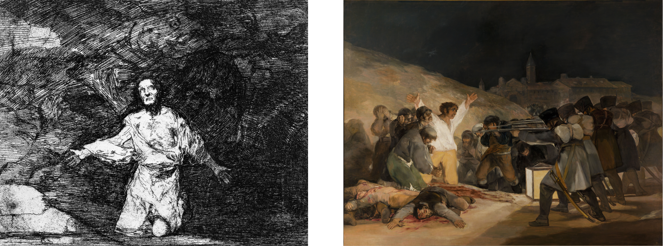  Francisco Goya, 'Trieste voortekenen van wat er gaat komen', in: 'Rampen der oorlog' en 'De derde van mei 1808'